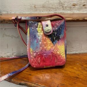 Colorful Brahmin Crocodile Embossed Crossbody Bag